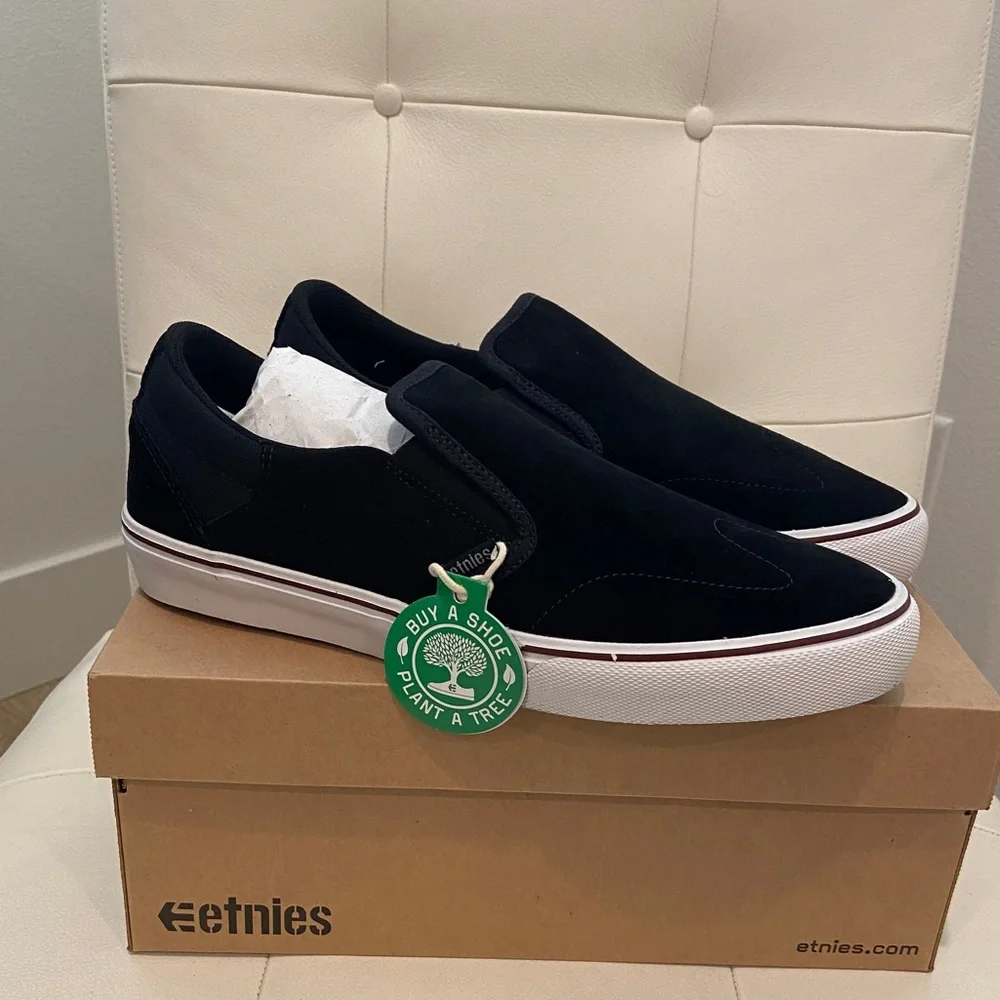 Etnies Men's Marana Slip-On Shoes Black Size 10 Skater Surfer Classic Retro NWT